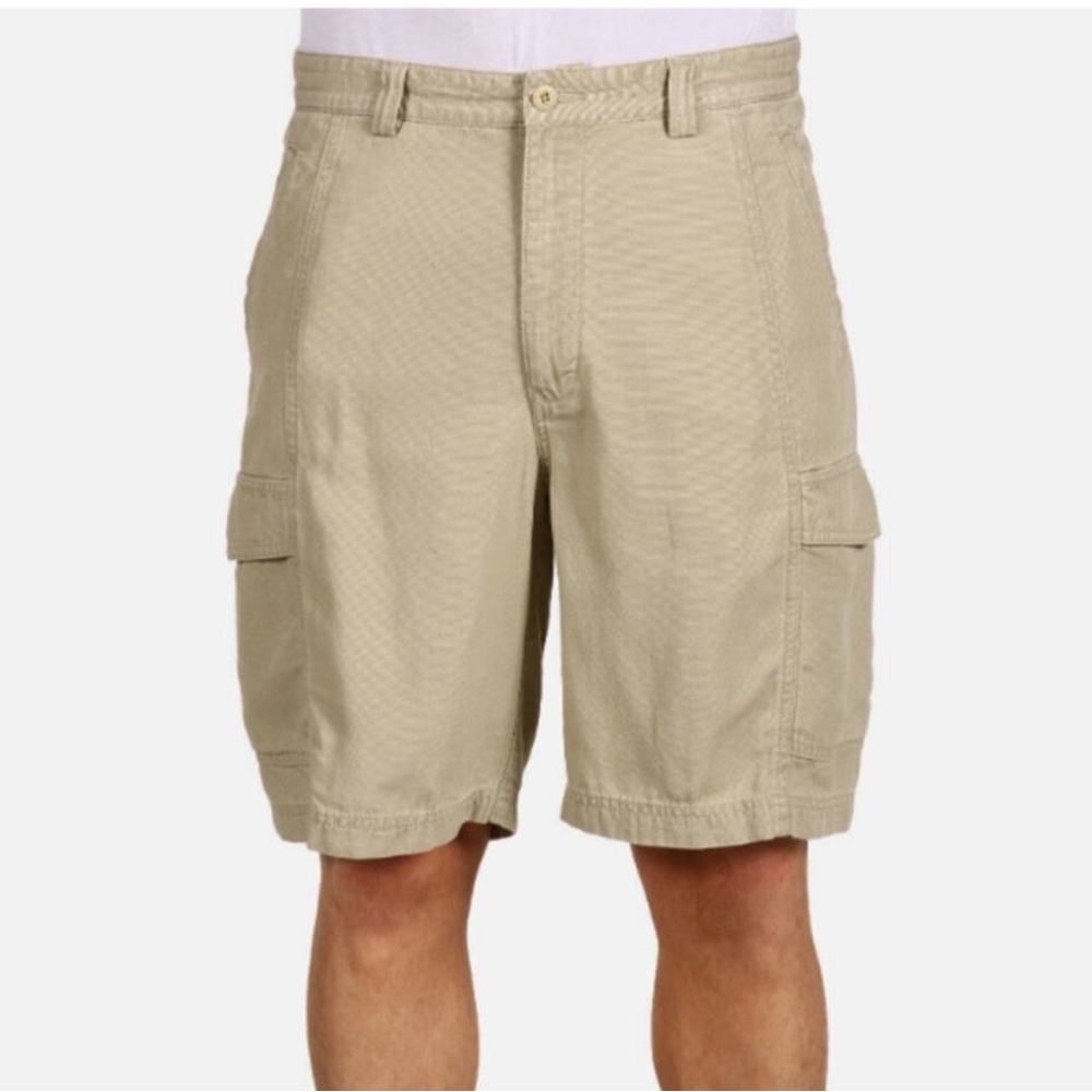 Tommy Bahama RELAX Cargo Short Khaki Pocket Flat Front Cotton Outdoor Sz 30 NWT